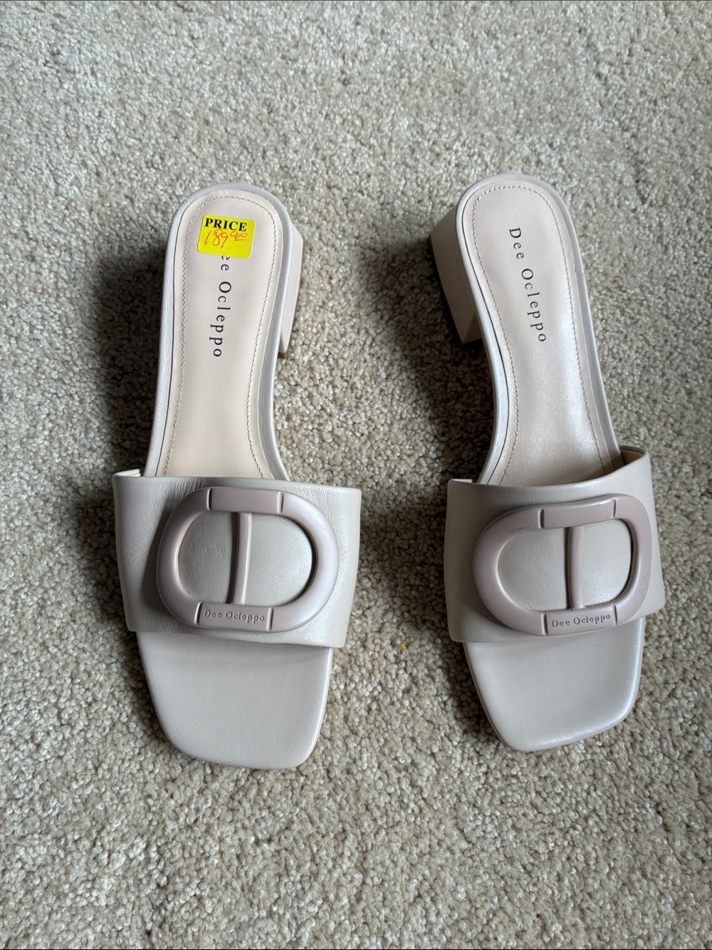 Dee Ocleppo Women’s Neutral Block Heel Slide Sandals